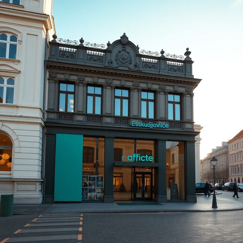 Historické centrum Českých Budějovic s moderní kancelářskou fasádou